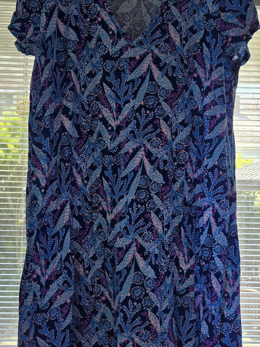 Lilly Pulitzer Blue & Purple Floral Print Cody Dress Xl